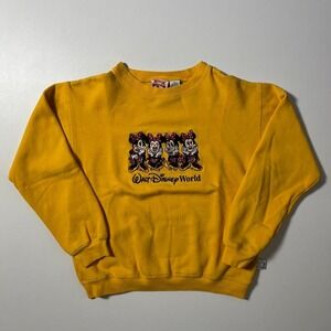Yellow Walt Disney World Minnie Mouse Embroidered Sweatshirt - XL (Kids 14–16)